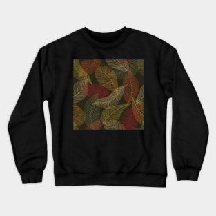 Abstract fall leaves drawing. Leaf skeleton print. Autumn foliage illustration Crewneck Sweatshirt